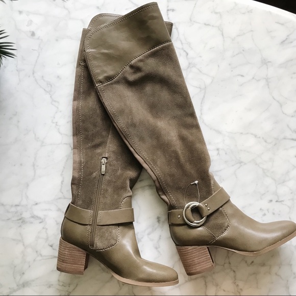 Marc Fisher Shoes - New Marc Fisher Editer Taupe Leather Knee Boots